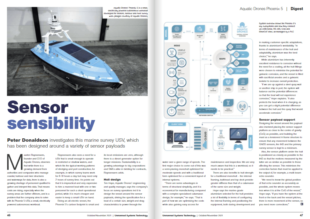 Product Phoenix 5 in the Unmanned System Technology Magazine #40 | Aquatic Drones image