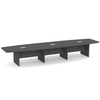 Product OfficeSource OS Laminate Conference Tables - Expandable Boat Shaped Conference Table with Slab Base - Ask-Ark image