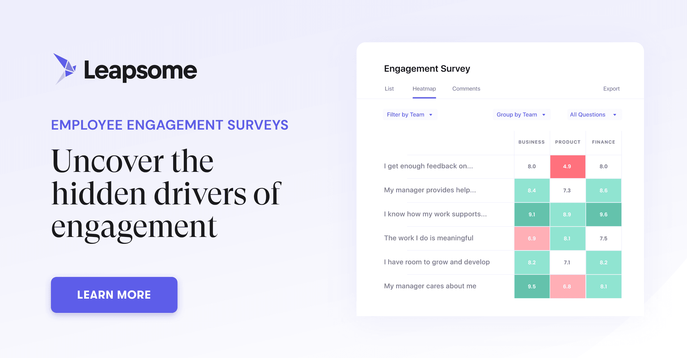 Product: Employee Engagement & Pulse Survey Software | Leapsome