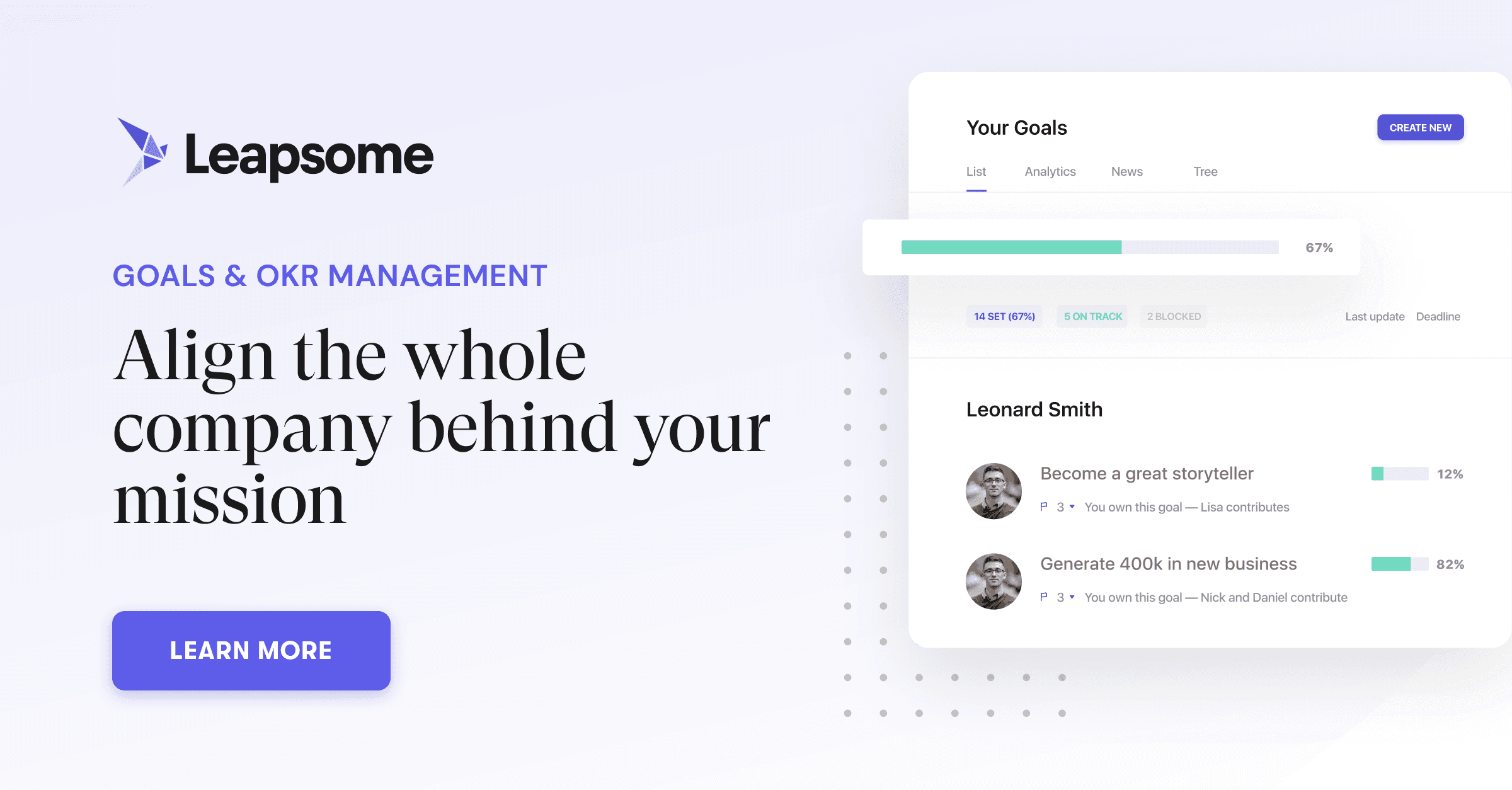 Product: Goals & OKR Management Software | Leapsome