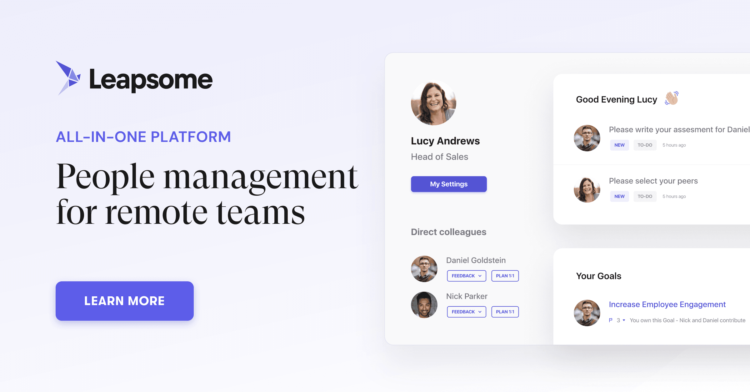Product: Manage Remote Teams Software | Leapsome