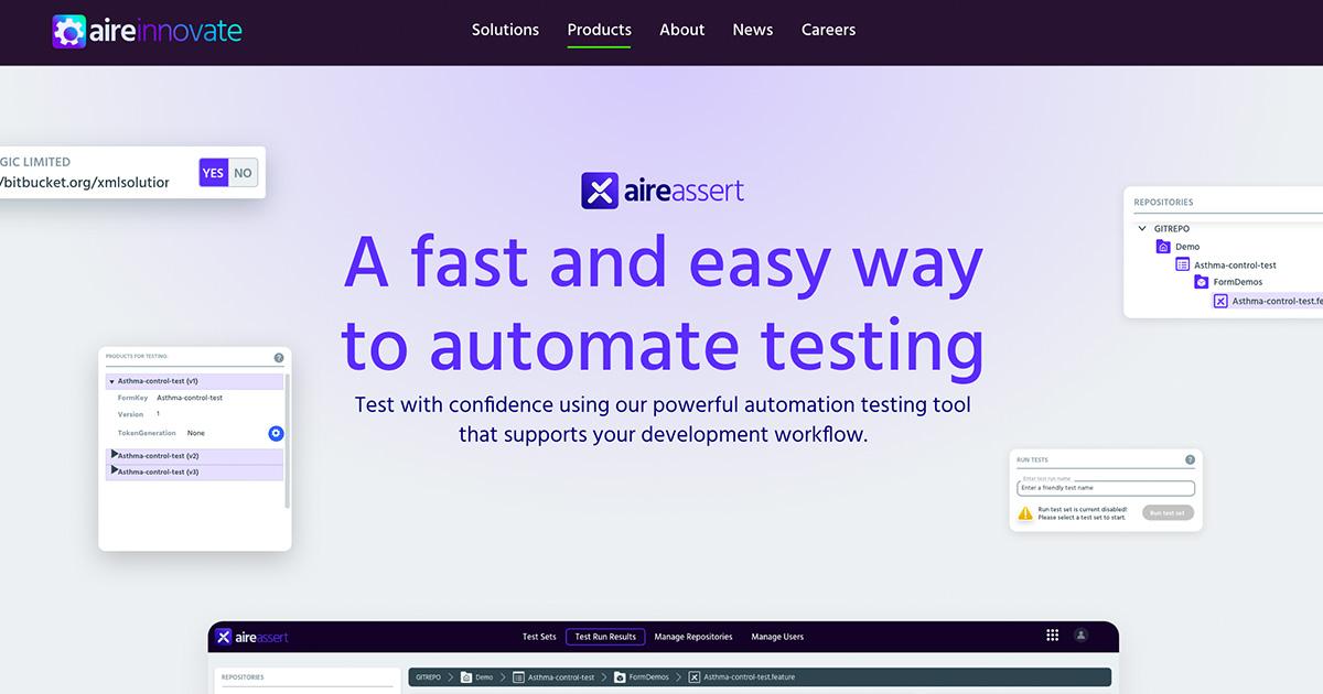 Product Automated testing made easy I AireAssert image