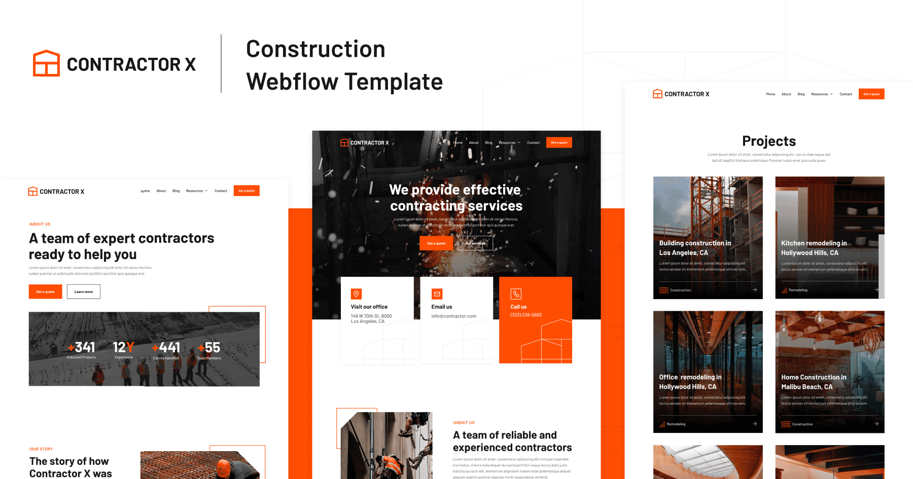 Product Services - Contractor X - Webflow Ecommerce website template image