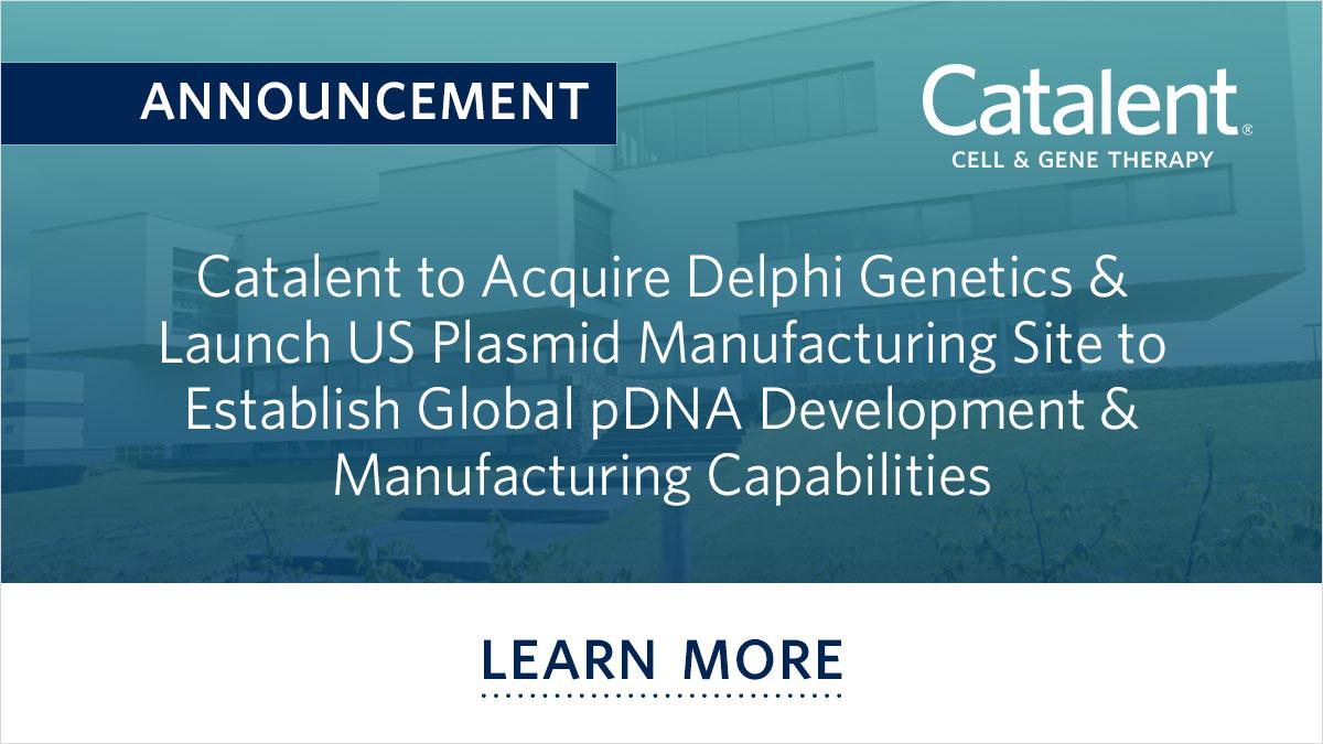 Product Catalent to Acquire Delphi Genetics and Launch US Plasmid Site image