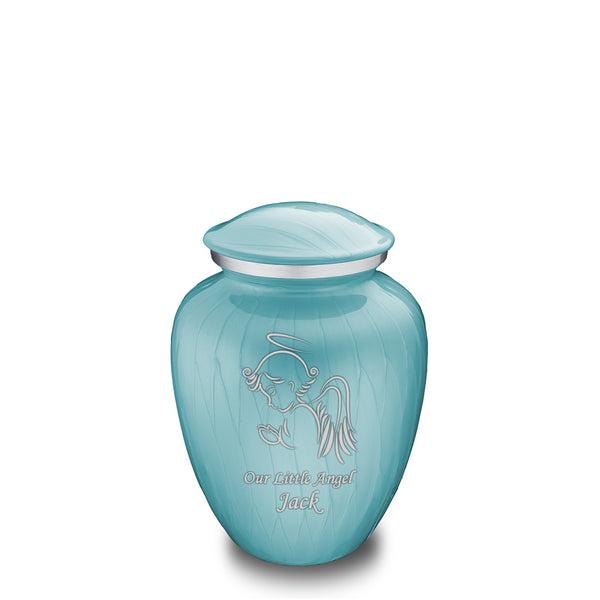 Product 
      Medium Embrace Pearl Light Blue Angel Cremation Urn image