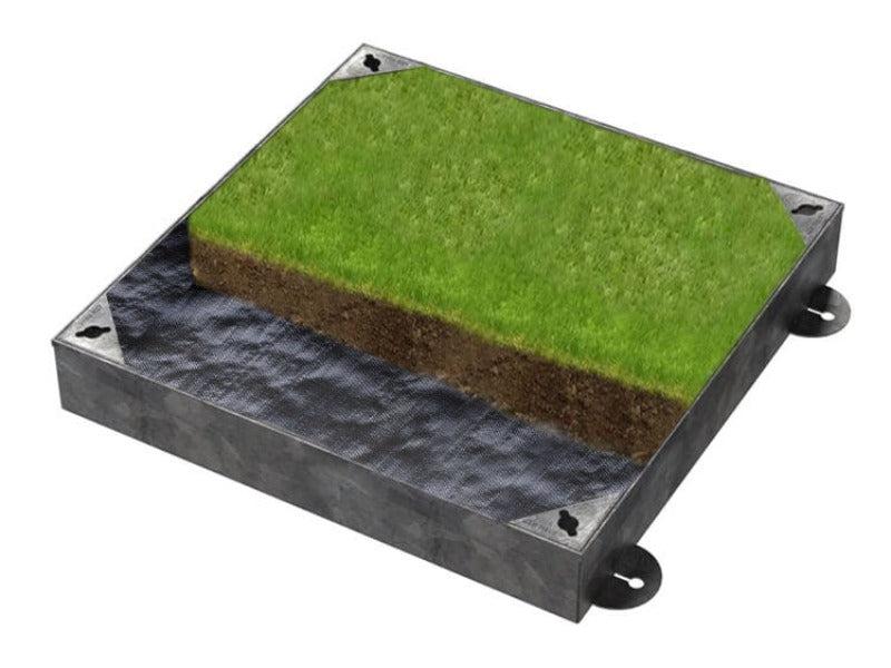 Product 450 x 450mm GrassTop Manhole Cover w/ 100mm Recessed Tray — Eco Trade Counter image