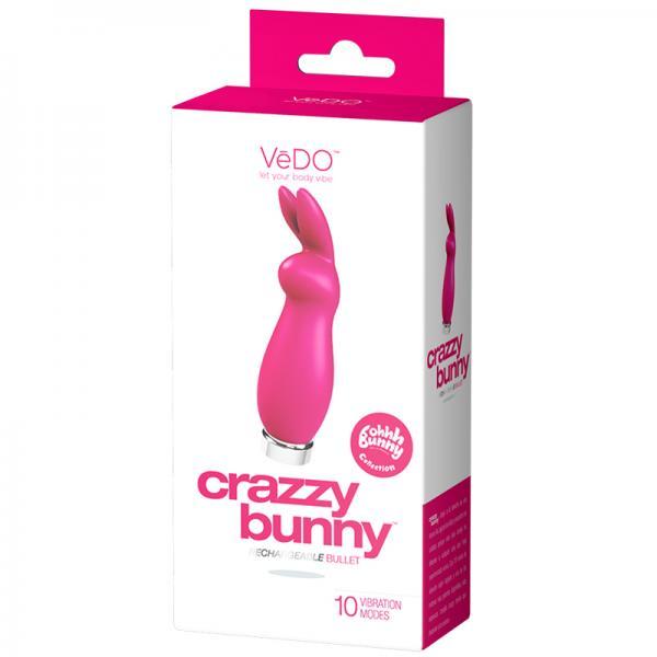 Product Vedo Crazzy Bunny Rechargeable Mini Vibe - Pretty In Pink on Mimi De Luxe | Buy Online image
