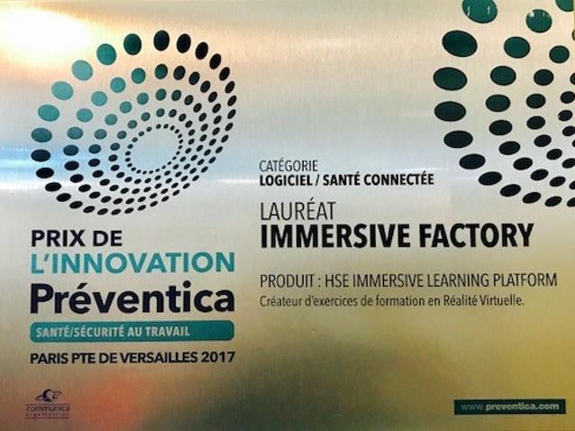 Product Immersive Factory a reçu le prix de l’innovation Préventica ! image