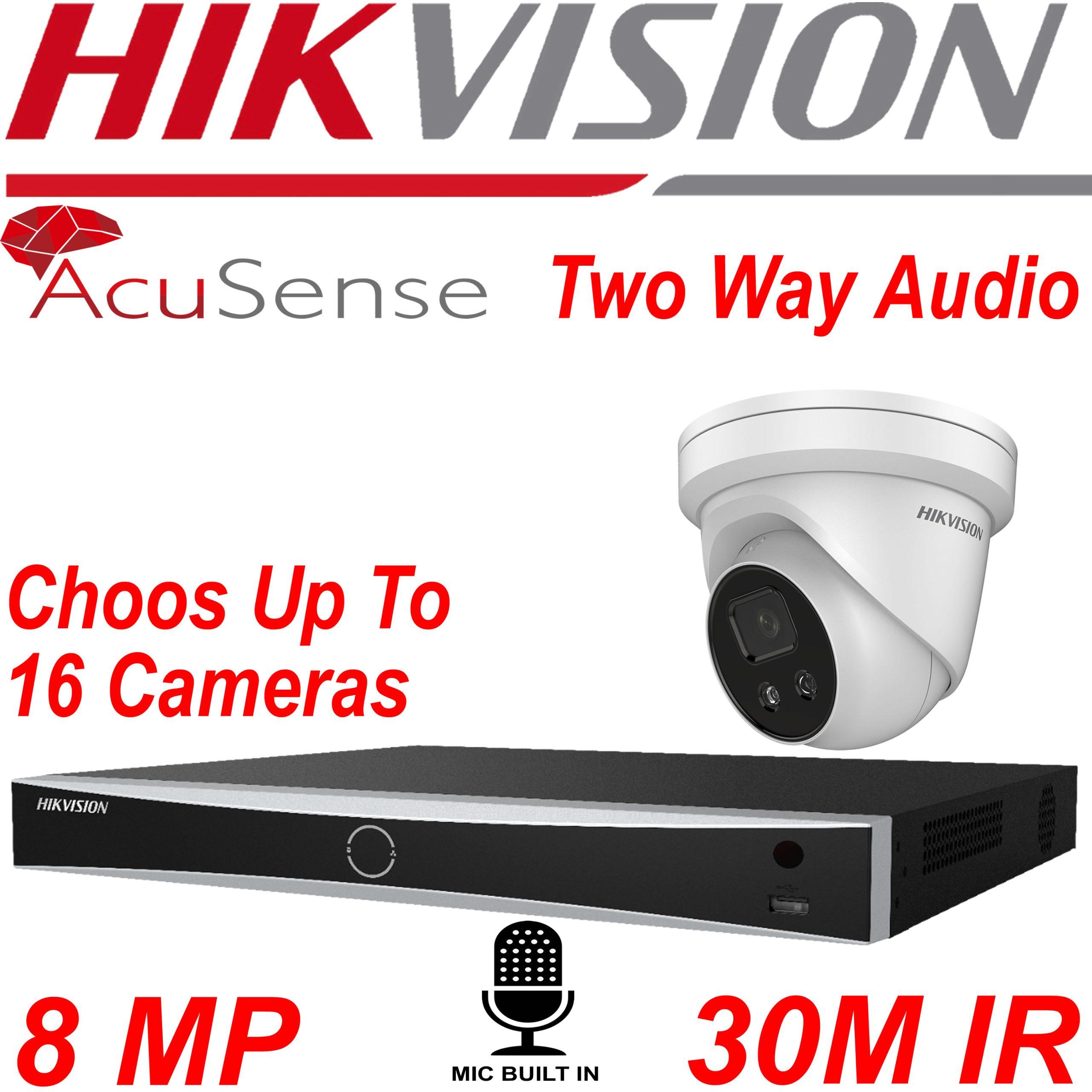 Product 8MP Hikvision DS-2CD2386G2-ISU/SL Two Way Audio Darkfighter Camera 4K A.I Intelligent IP POE NVR CCTV System - AAA CCTV image