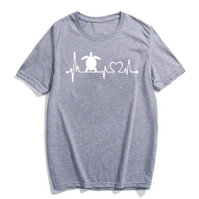Product: Women T-Shirt: Sea Turtle Heartbeat Lifeline - Diving Specials Shop