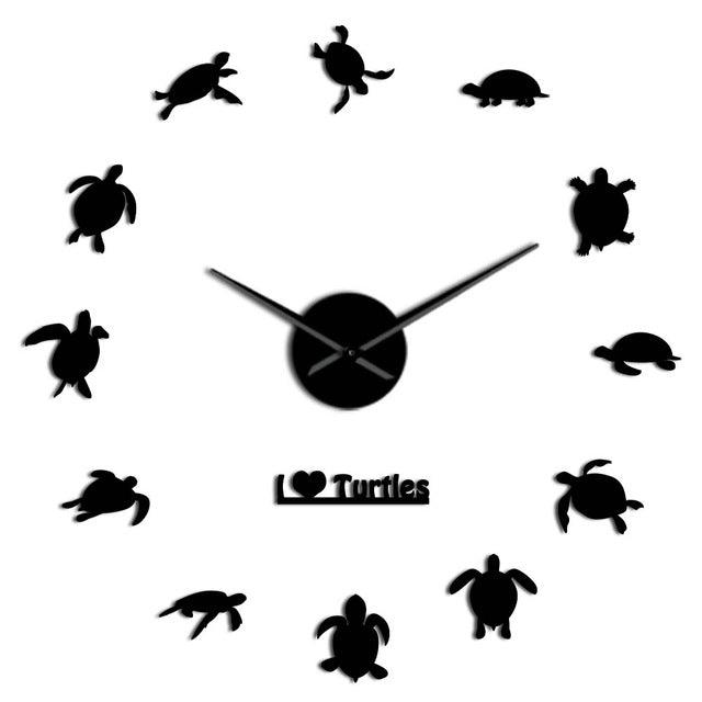 Product: Giant Wall Clock: I Love Turtles - 3 colours - Diving Specials Shop