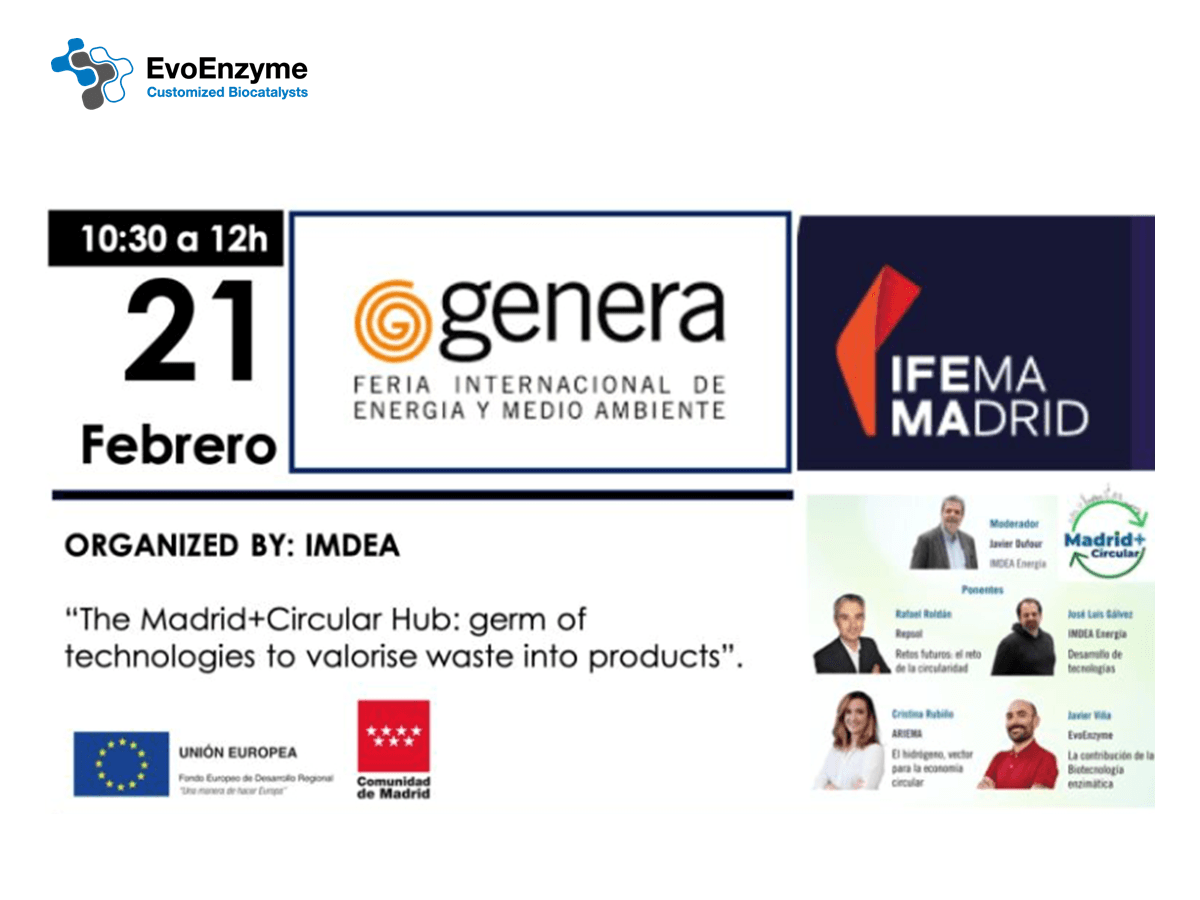 Product EvoEnzyme participated in “The Madrid+Circular Hub: Germ of technologies to valorise waste into products“ - Evoenzyme image