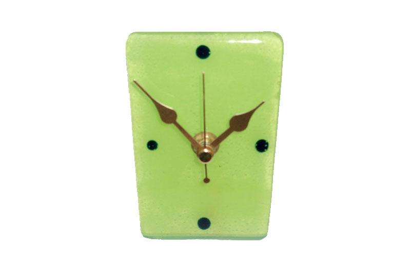 Product Lime Green Desk Clock - Fused Glass Art image