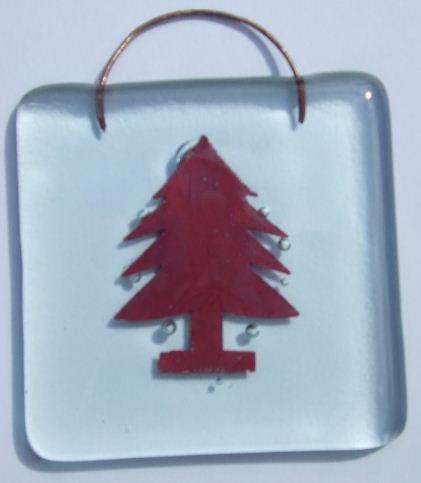 Product Glass Xmas Tree Decorations  - Fused Glass Art image