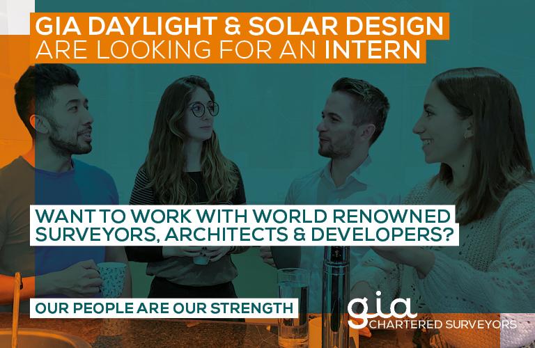 Product Daylight & Solar Design department are offering an internship position for students or recent graduates - GIA Surveyors image