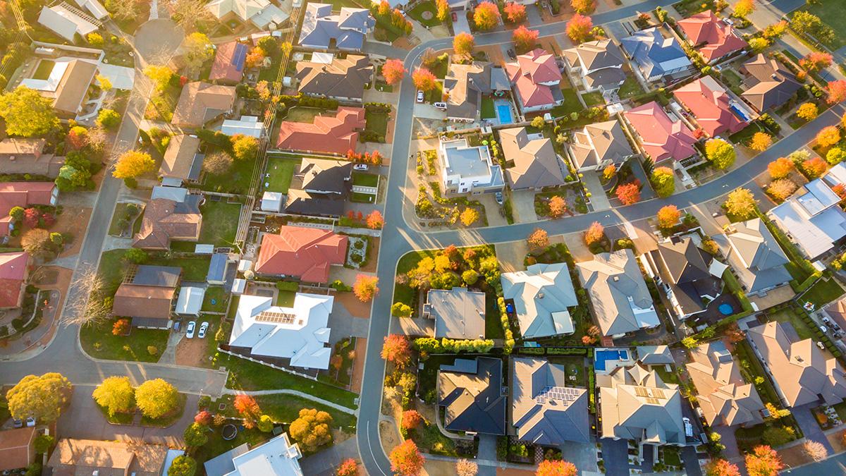 Product aerial-view-suburb-solar-pv - GreenSync image