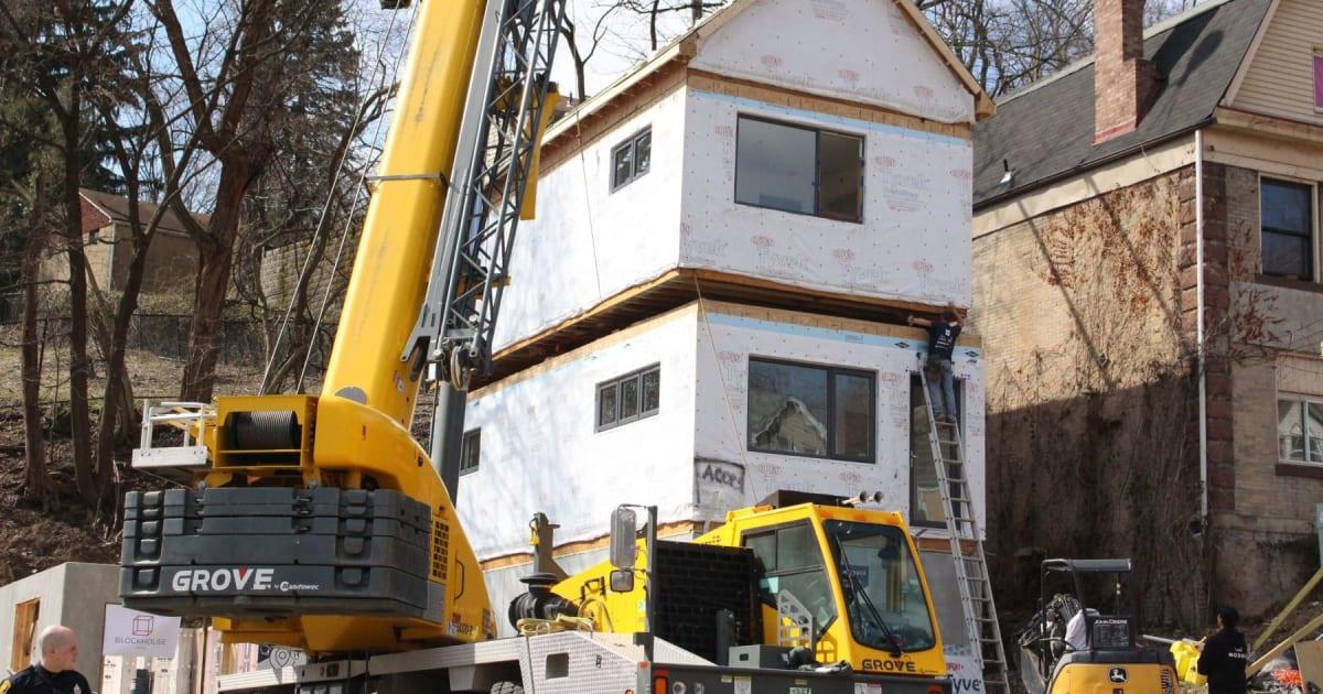 Product Rise | Black Street Development Crane Install with Prefabricated Modular Home by Module image