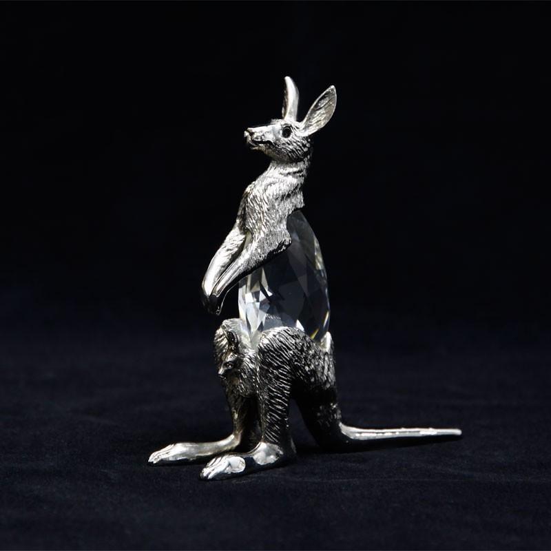 Product Pewter Kangaroo and Joey with Swarovski Crystal Body » Kode-Store.co.uk image