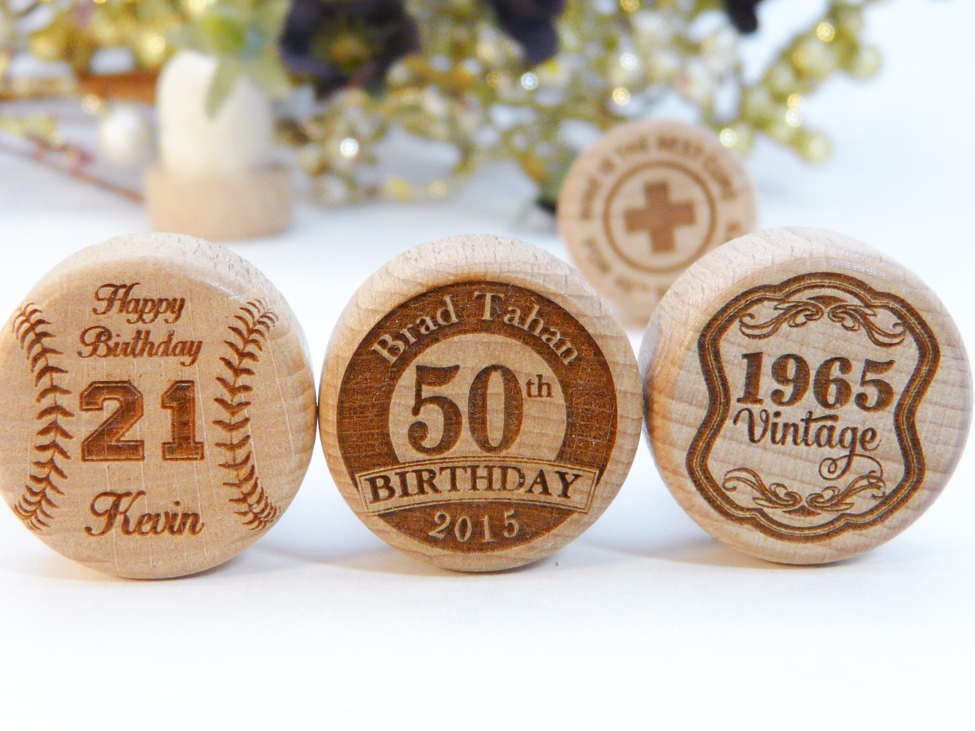 Product: Birthday Gift & Party Favor - Personalized Wine Stoppers | Lazerworx Design Studio - Custom Laser Engraved Stainless Tumblers