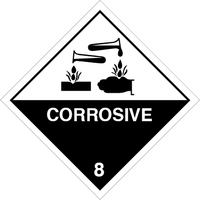 Product Corrosive 8 Black Hand Labels - Limpet Labels image