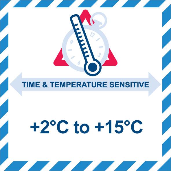 Product Time & Temperature Sensitive Labels – +2°C to +15°C Labels 100 x 100mm - Limpet Labels image