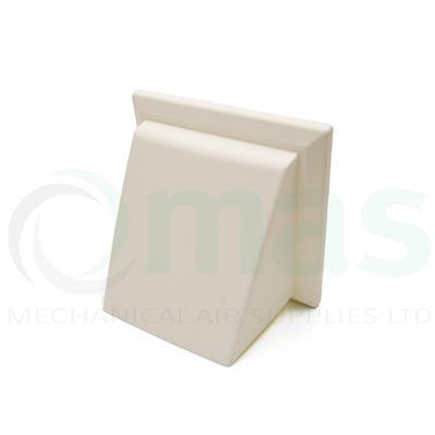 Product White Plastic Cowled Wall Outlet c/w Backdraught Shutter| 150mm Ø Spigot image