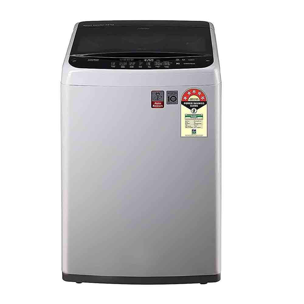Product  LG 7 kg 5 Star Smart Inverter Technology Fully Automatic Top Load Washing Machine (T70SPSF1ZA, Silver) Washing Machine | Pai International  image