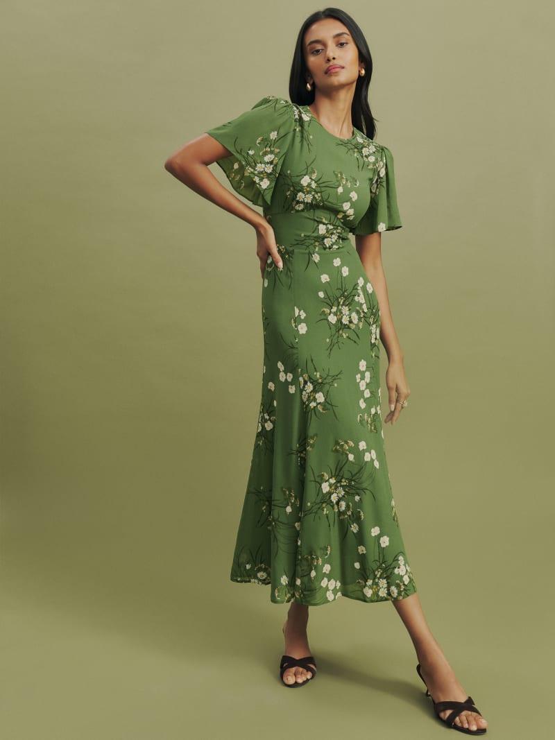 Product Roxana Dress - Short Sleeve Midi | Reformation image