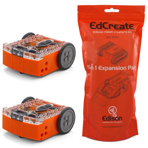 Product Buy the Edison robot home STEM pack: 2 Edison robots & 1 EdCreate kit image