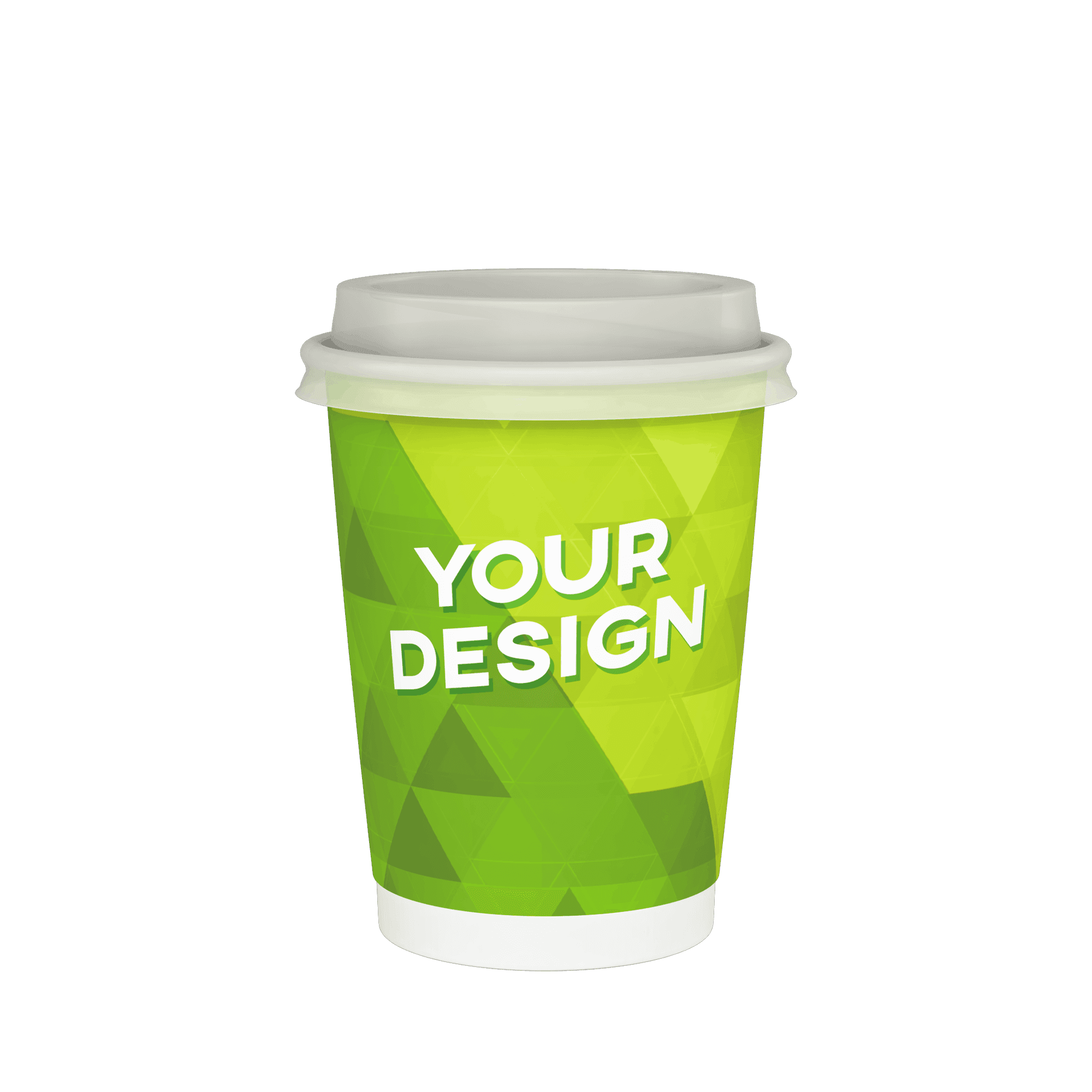 Product Compostable Medium 12oz (360ml) custom printed cups with lids image