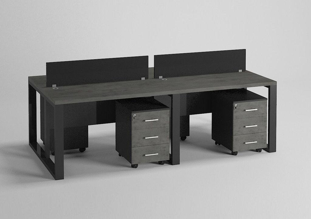 Product Solar 4 Person Workstation Desk - Office Furniture Shop image