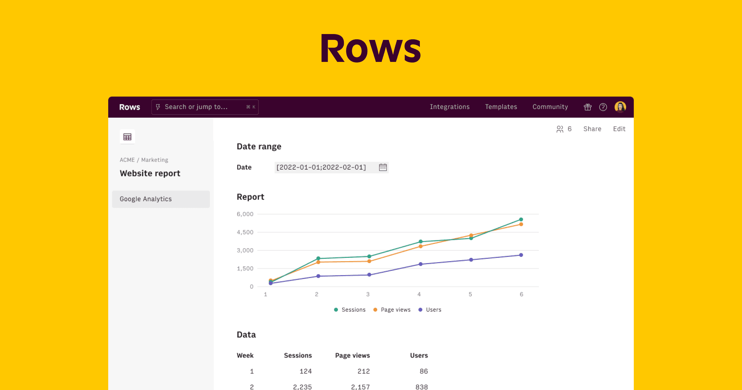 Product: Rows