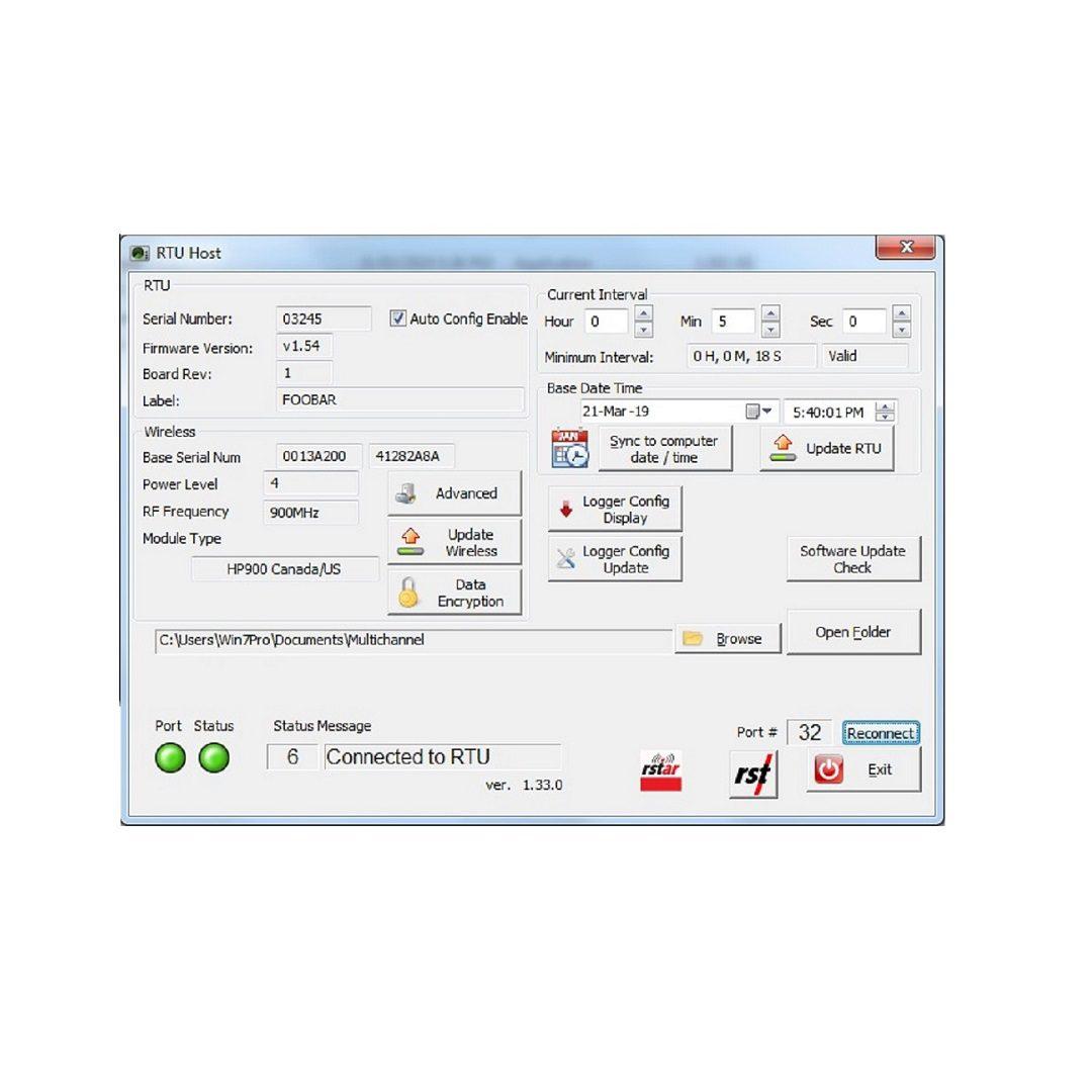 Product: RSTAR RTU Host Software - RST Instruments Ltd