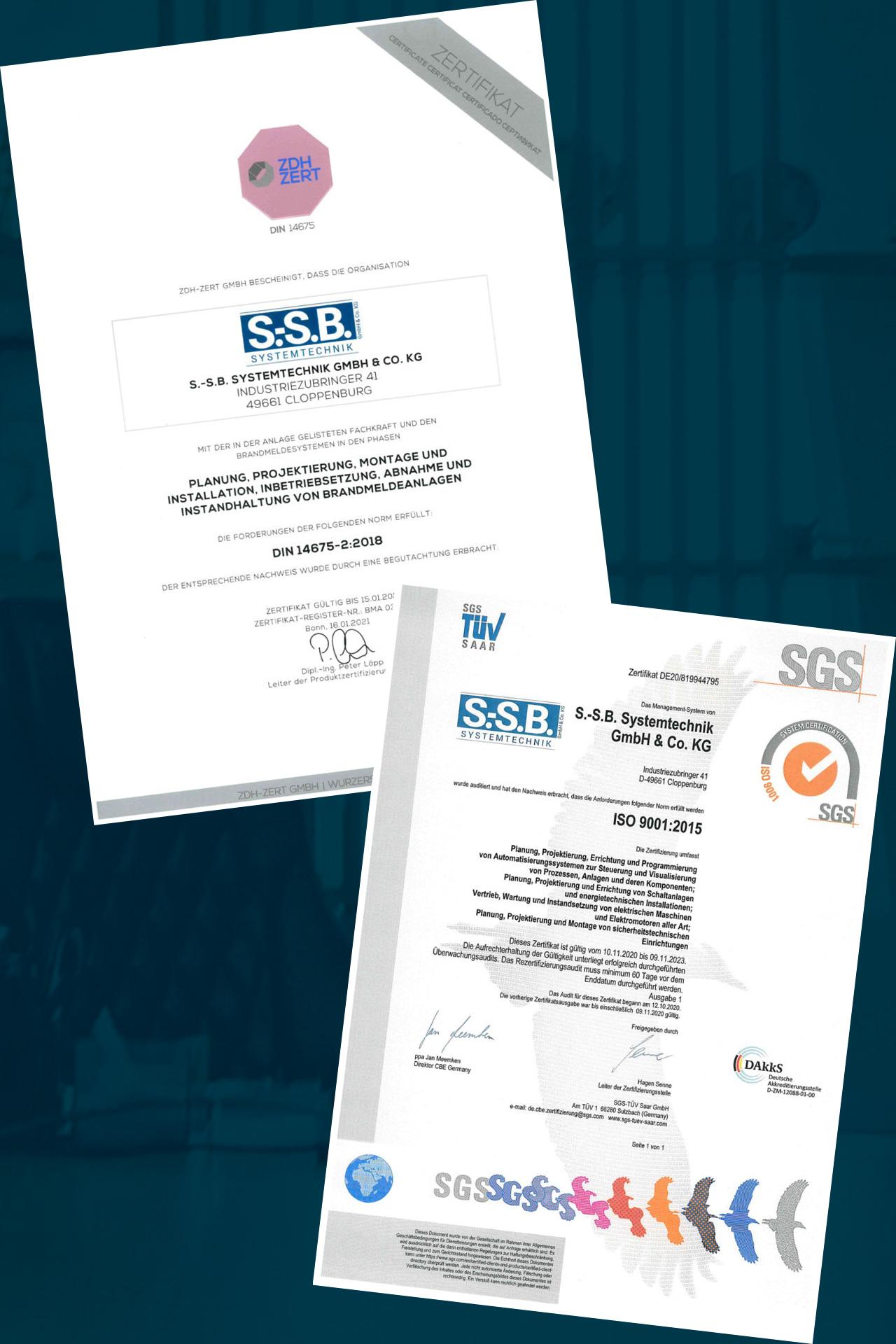 Product Zertifizierte Leistungen bei S.-S.B. - S.-S.B. Systemtechnik image