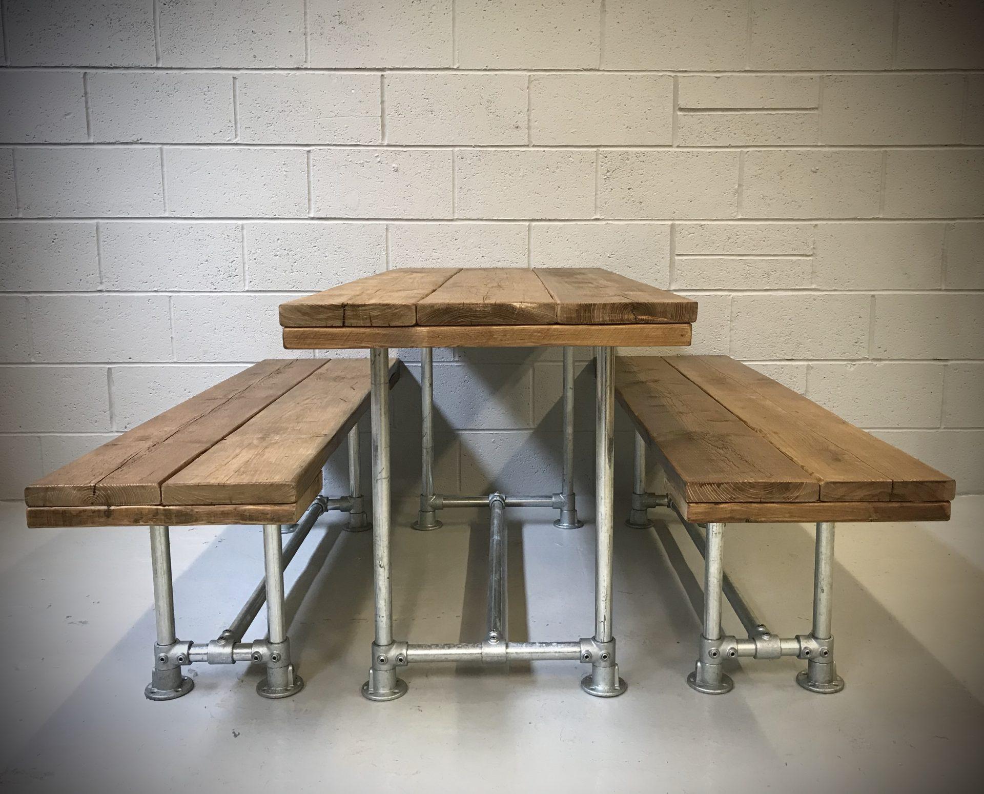 Product Medium Oak Picnic Set Table & Benches. 6-10 seat. | Savi image