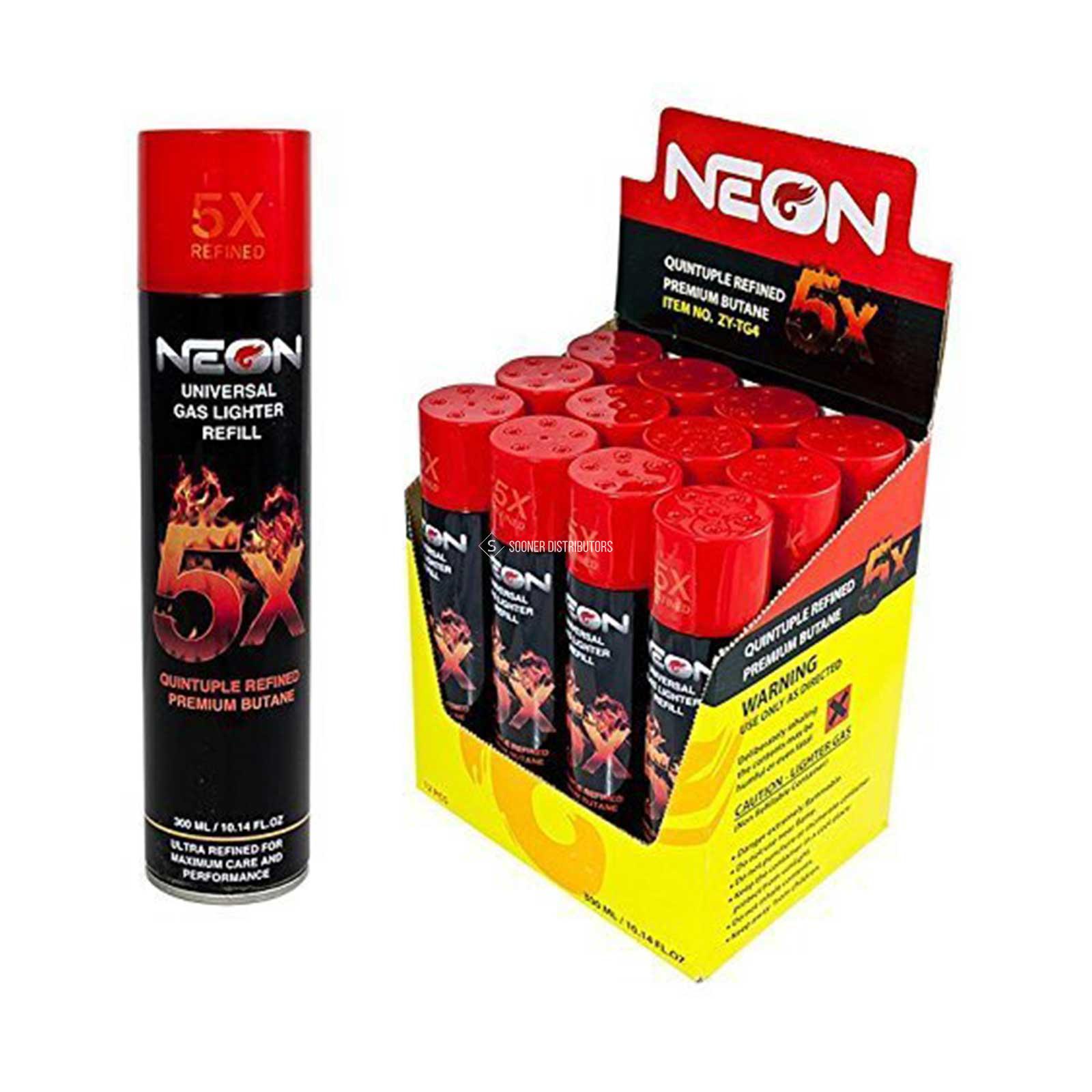 Product Neon 5X Butane Gas 300ml - Neon Butane Universal Gas Lighters Refill image