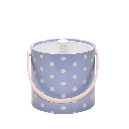 Product Baby Blue With White Polka Dots 3 qt. Ice Bucket | mricebucket image