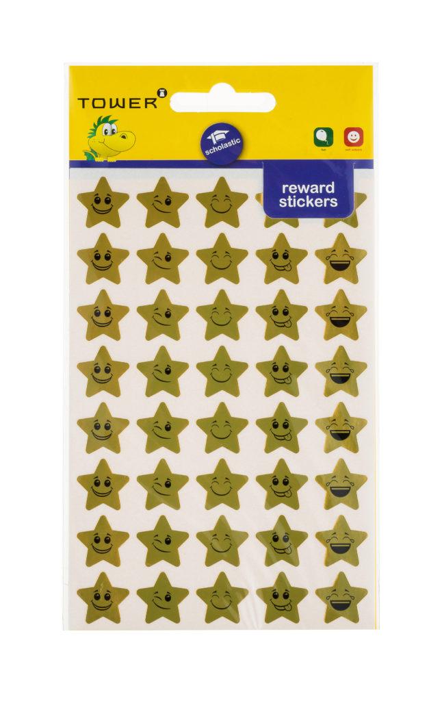 Product Tower Reward Range (120) - Gold Stars with Faces - StickerandLabelSA.co.za | Order Stickers & Labels Online image