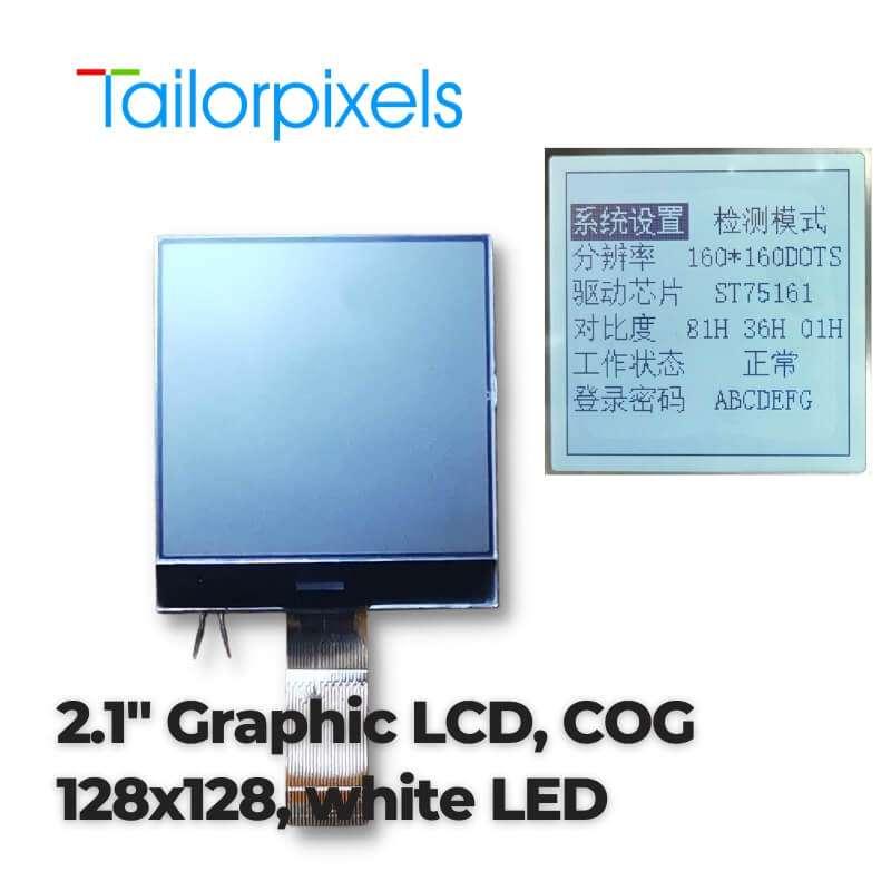 Product 128x128 Graphic LCD Display, COG, UC1617S, 8080 8BIT image