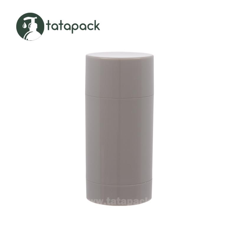 Product 100% Recyclable PCR Plastic Glossy Grey Twist Deodorant Tube Cosmetic Packaging Round Container for Soap Stick, Solid Perfume - Tatapack Cosmetic Packaging image