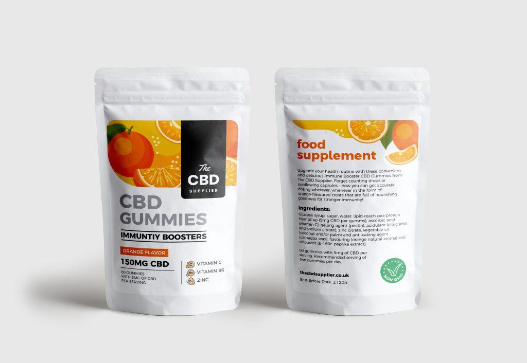 Product Best CBD Gummies UK – Orange Flavour Immunity Boosting CBD Gummies | The CBD Supplier image