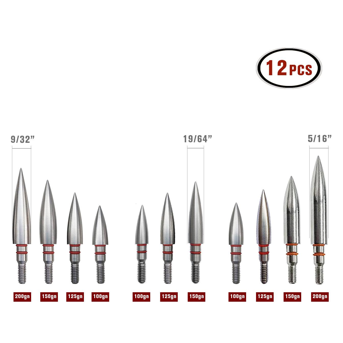 Product Stainless Steel Bullet Points 9/32 19/64 5/16 100-200Gr - topointarchery image