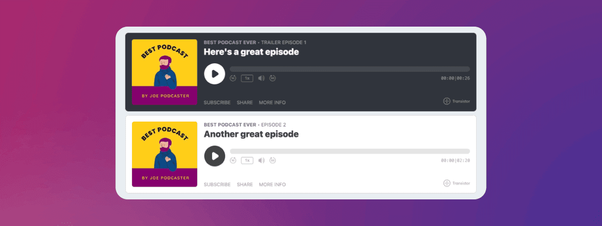 Product Embed your podcast on your website with this player image
