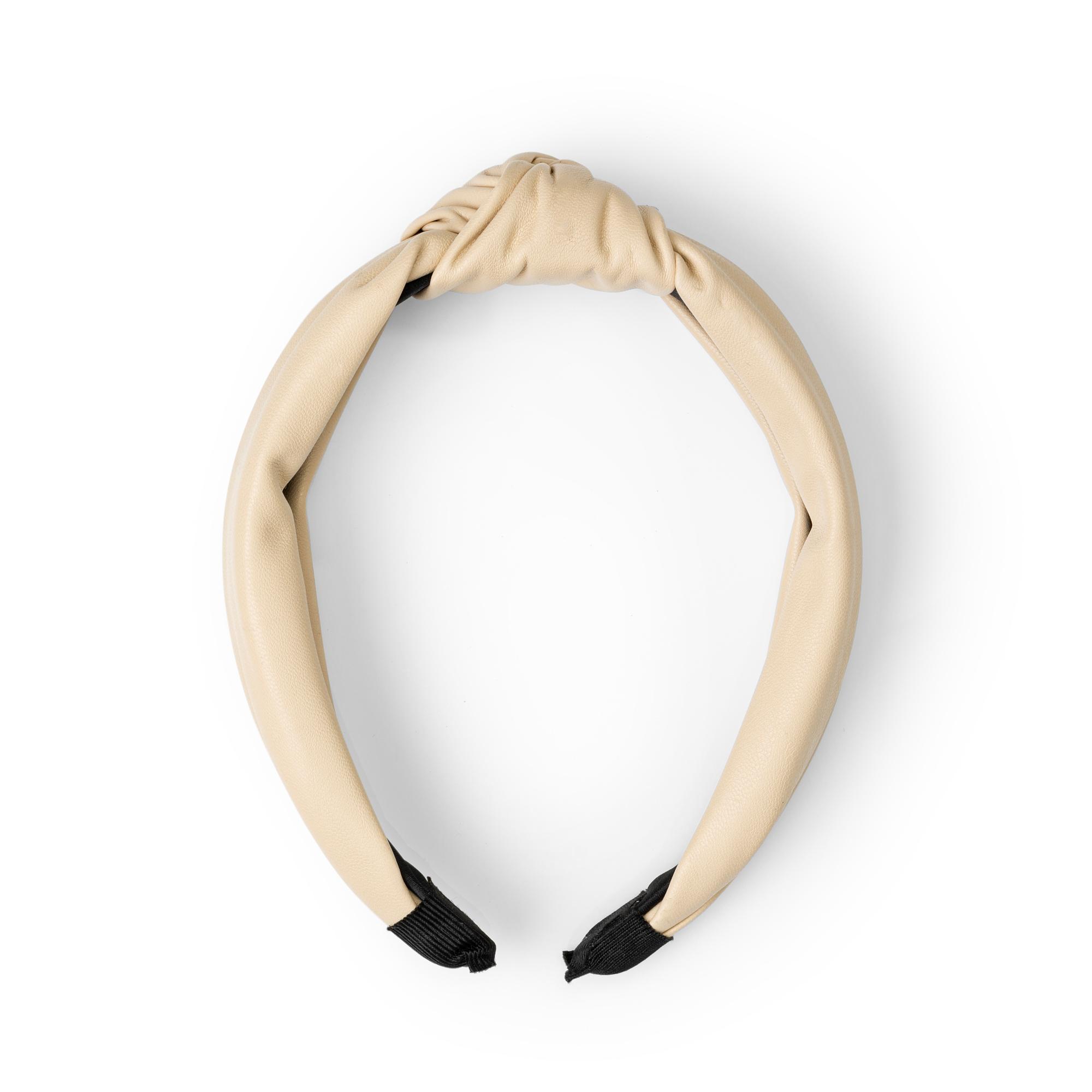 Product Shop Rawr Beauty - Leather Look Knotted Headband- Cream (RW1132) image