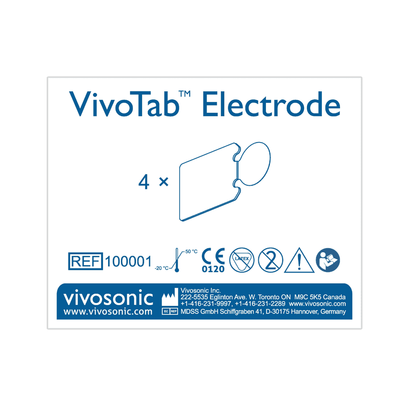 Product VivoTab Electrodes - 25 patient supply (25 packs of 4) - vivosonic.com image