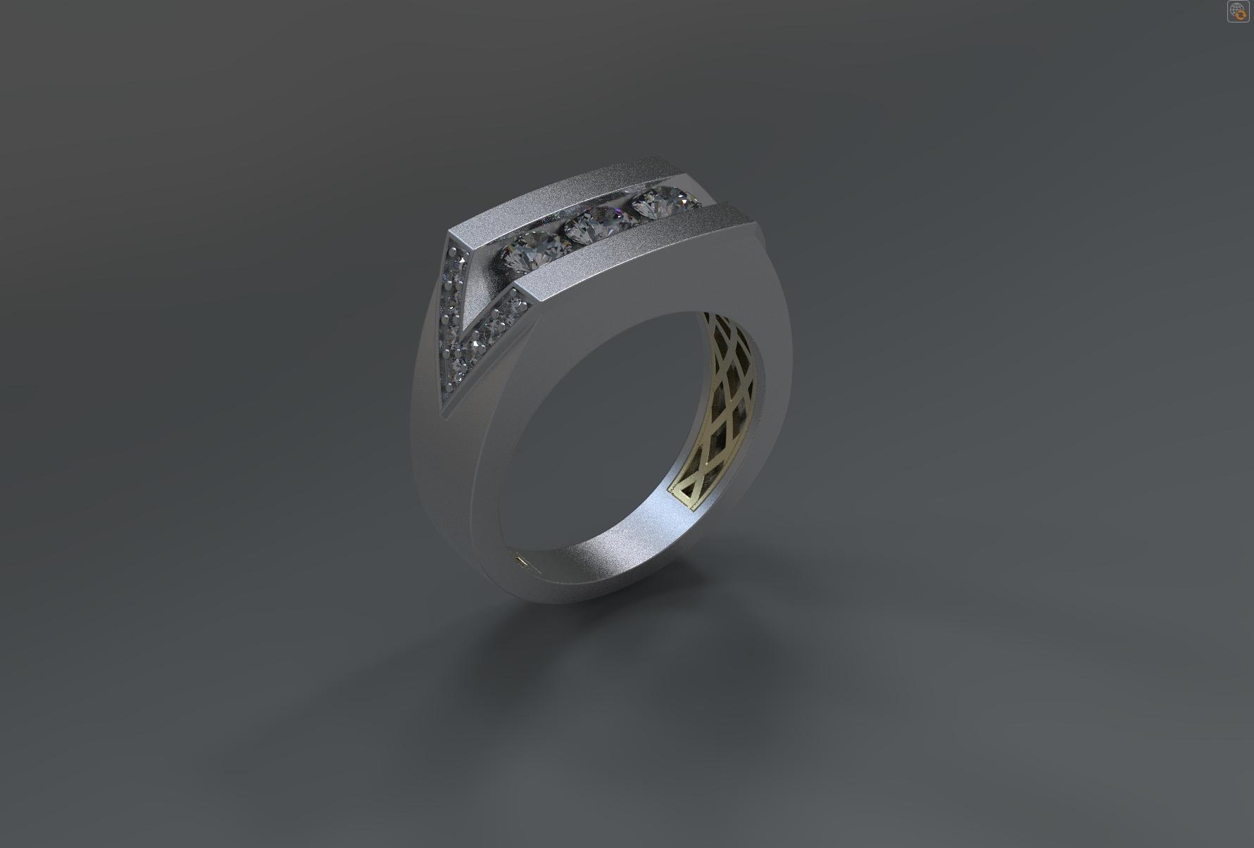 Product V Channel Ring - 3D Jewelry Studio image