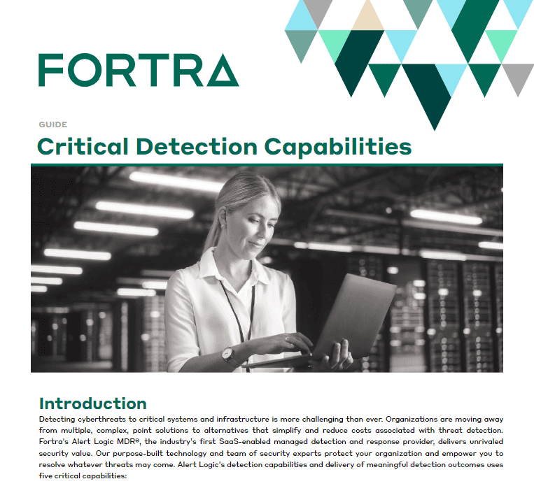 Product Critical Detection Capabilities Guide - Alert Logic image