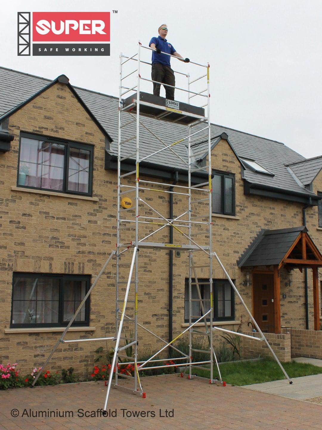 Product MDIY 7 Scaffold Tower with 4 Telescopic Outriggers and Toeboards - Aluminium Scaffold Towers Limited image