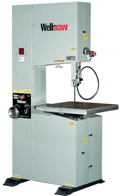 Product WELLSAW Vertical Bandsaw Model V20F 20" Deep Throat, 16" High Table to Guide image