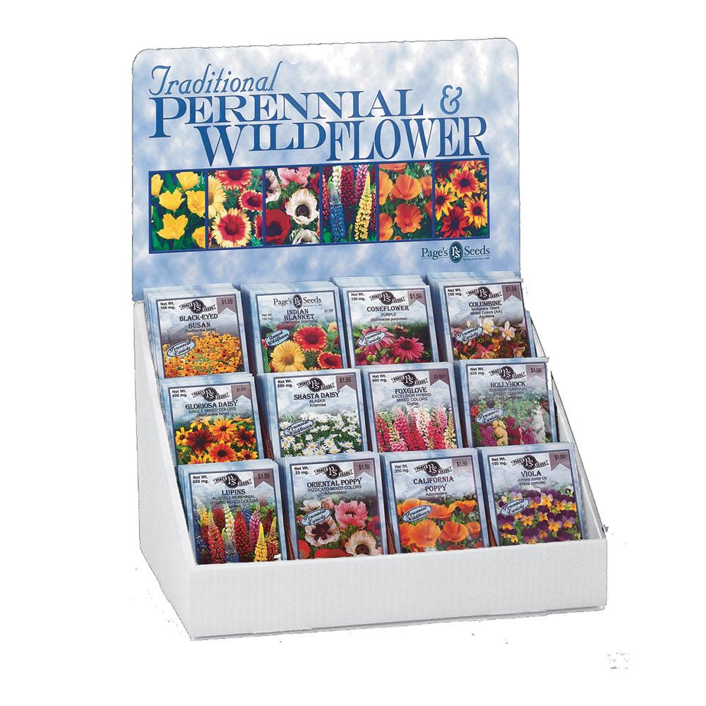 Product Caudill Seed | Page's Traditional Perennial & Wildflower 12 Pocket Counter Display image